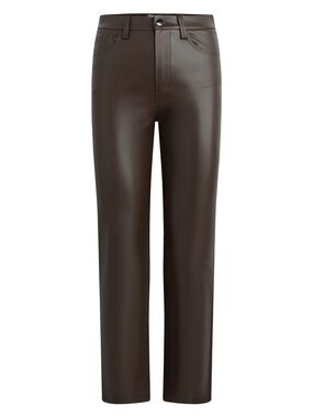Joe's Jeans Dark Chocolate Brown Faux Leather Straight-Leg Pants Size 25